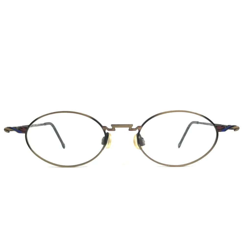 Vintage Opdo Eyeglasses Frames 1557-2 Blue Antique Gold Modern MCM 47-20-140